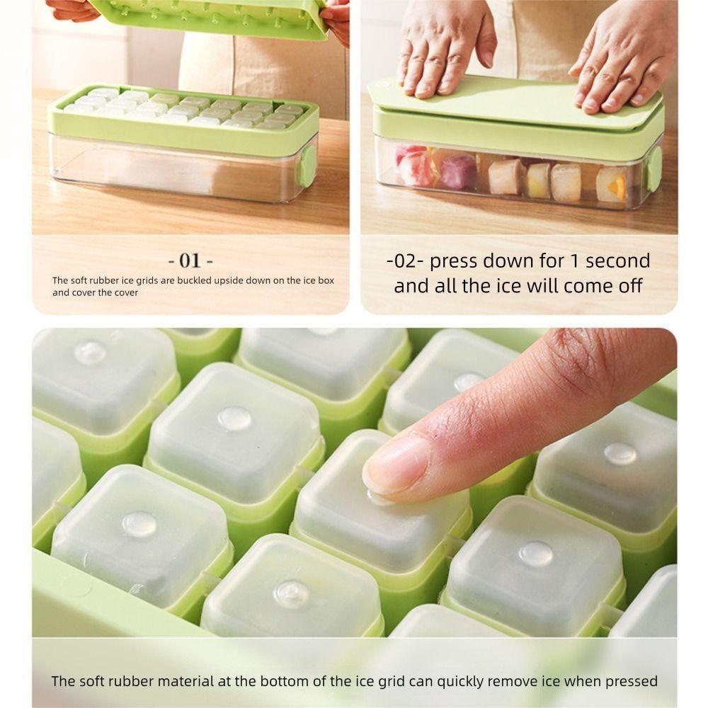 Food Grade Silicone 2in1 Ice Cube Straw Cups Press Type Ice Cube Tray Ice Tray Mold Travel