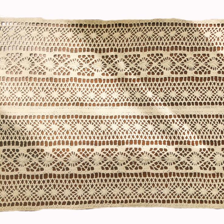 Retro Pastoral Heklet Blonder Bomullsduk & Flerbruksdeksel