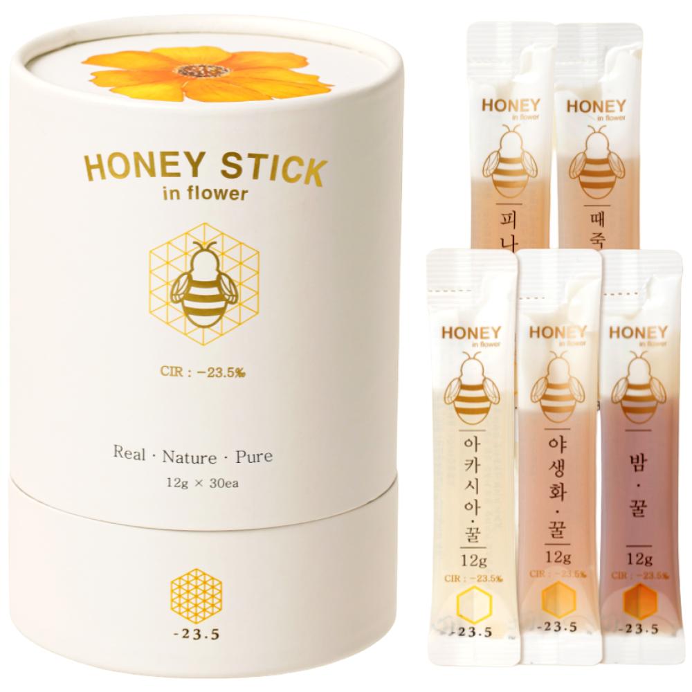 23.5 Honey Sticks Stick Honey 30 Packets 100% Domestic Honey Acacia Honey Wildflower Honey Mixed Flower Honey Chestnut | 30 Packets 360g