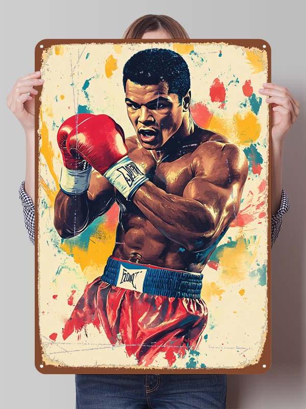 Muhammad Ali Bokser Metalowe Plakaty Dekoracyjne do Dekoracji Pokoju Niestandardowe Bokserskie Metalowe Tabliczki Cyny do Dekoracji Ściennej Retro Dom Mężczyźni