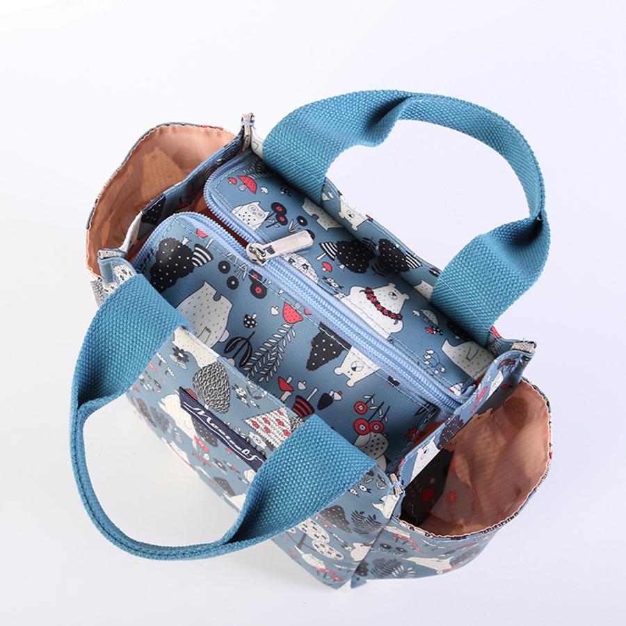 Korean-style Hand-held Children's Lunch Bag, Multi-functional Solid Color Oxford Fabric Waterproof Office Worker Insulated Bag