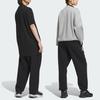 Adidas Logo Fleece Thickened Cuffed Loose Knit Sports Pants Unisex Pants Black IV7603