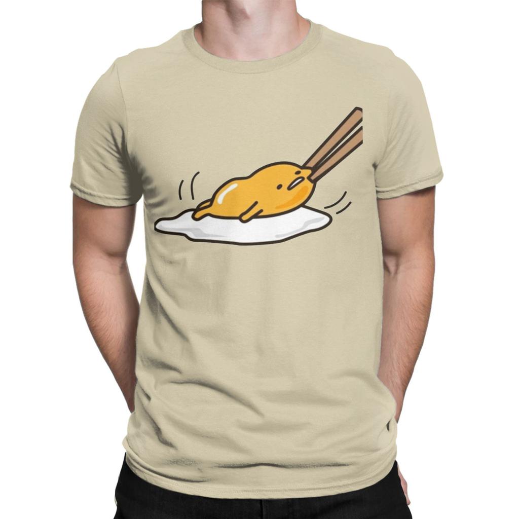Pull Egg Gudetama Cute T-Shirt Men Vintage Cotton Tee Shirt Crew Neck Short Sleeve T Shirts New Arrival Clothes
