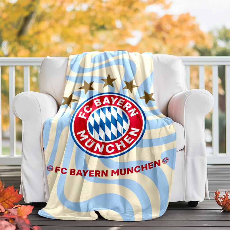 1pc B-Bayern Munich (5) Theme Blanket - Digital Print, Polyester, Cozy for All Seasons, Perfect for Outdoor, and Travel