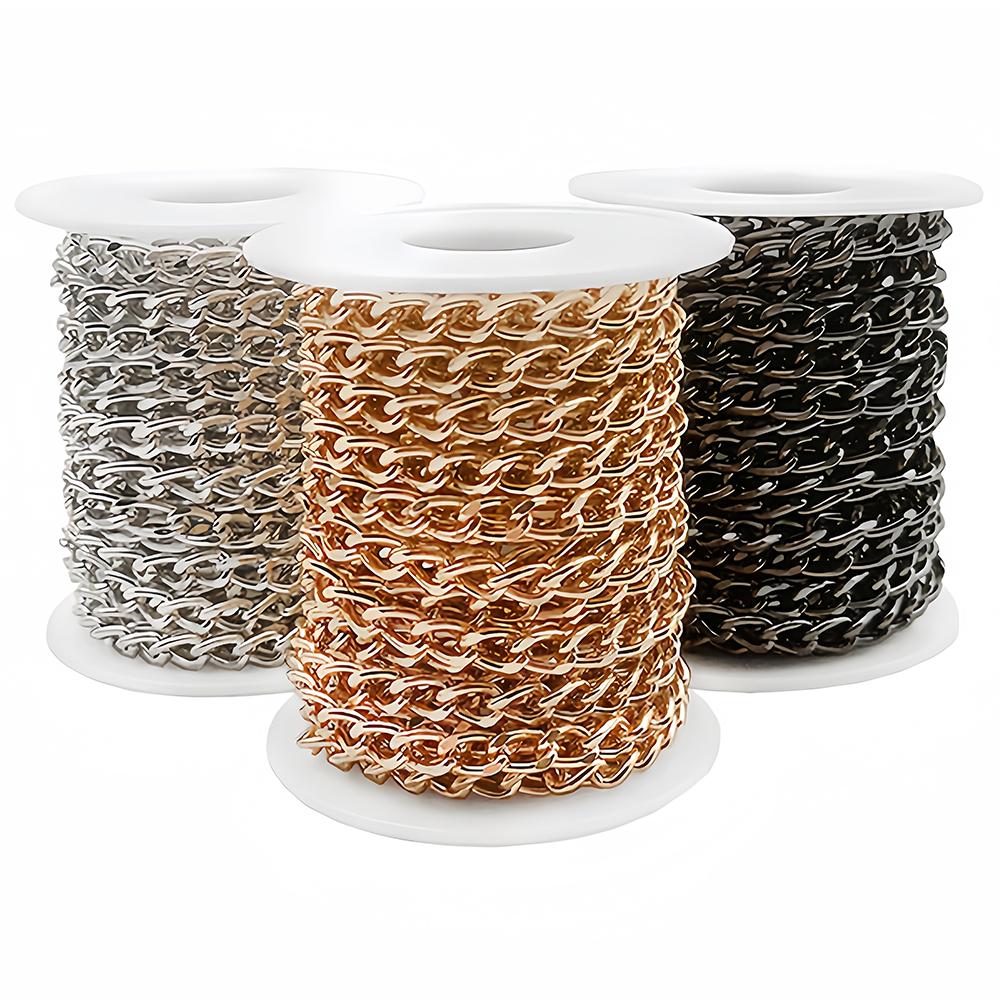 5M Metal Aluminum O-Shaped Chains Twist Chain for DIY Necklace Bracelet Jewelry Making Clothing Bag Component Accessory Supplies