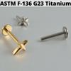 Cz Four Pointed Star G23 Solid Titanium Cartilage Earrings Stud 16G Internally Threaded Sun Helix Ear Tragus Piercing Jewelry
