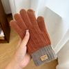 Søde Strikkede Handsker Til Kvinder Mænd Manglende Fingre Touchskærm Handsker Vinter Varme Plys Vanter Cykling Kulde Full Finger Handsker