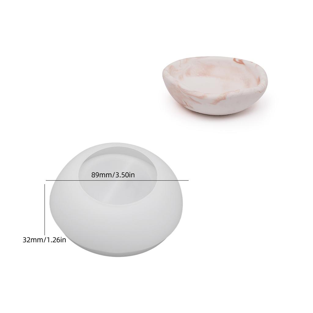 Round Bowl Shape Cement Candle Cup Vessel Mold Large Terrazzo Candle Bowl Silicone Concrete Mold Handmade Flowerpot Clay Mold