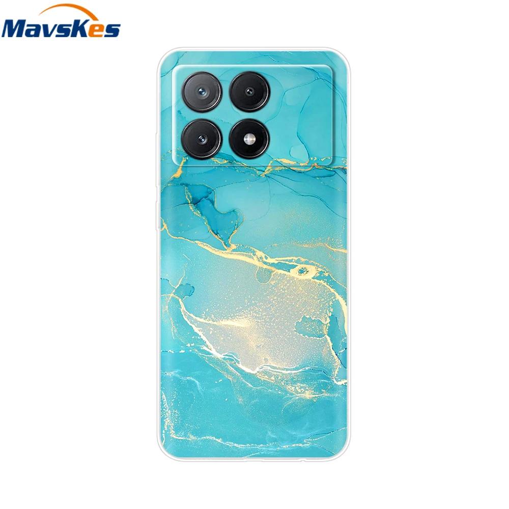 For Xiaomi Poco X6 Pro Case TPU Soft Painted Phone Cases For Xiomi Poco X6 PocoX6 Pro 5G Silicone Cover Flower Fundas Protective