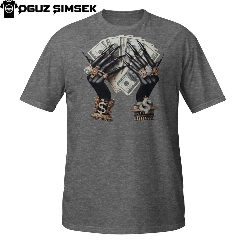 

Money Hands T-Shirt – Hip Hop Style with Hundred Dollar Bills and Bling 2XL