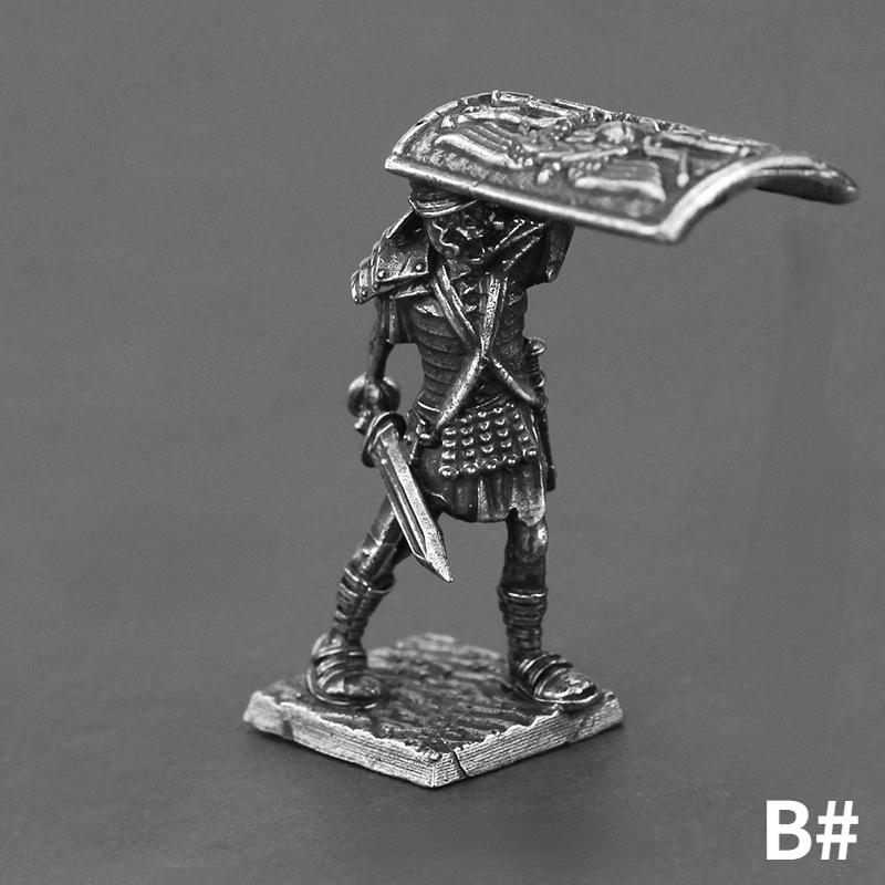 Metal Roman Ninth Legion Soldier Bronze Miniature Model Army Array Toy Car Mounted Table Ornament Gift for Boys Girls Collectors