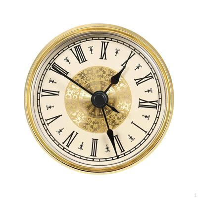 Cabeça de inserção de relógio com algarismos romanos, acabamento dourado de reposição, miniatura de 70 mm, adequada para