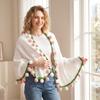 Handmade Crochet Floral Bouquet Blanket Soft and Lightweight Throw with Decorative Edging for Home Use and Seasonal Decoration