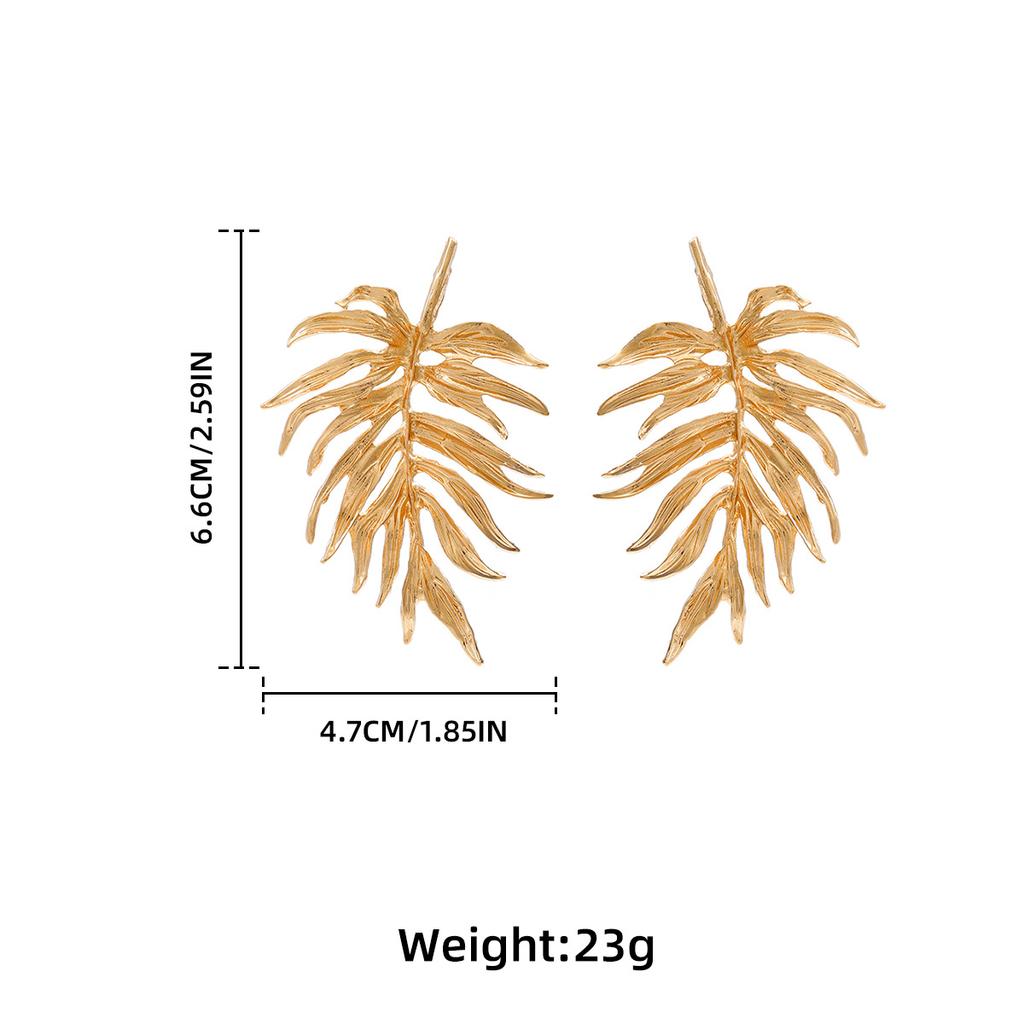Exaggerated Big-name Leaf Simple Earrings Women's High-end Design Cold Wind Leaf Earrings