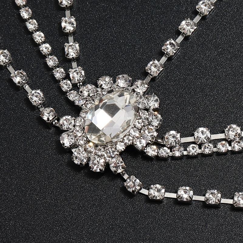 Fashion Bridal Rhinestone Hair Chain Head Jewelry For Women Multilayer Crystal Tassel Hair Jewelry Headbands Wedding Accessories