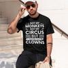 Not My Monkeys Not My Circ But 2026 New Fashion Heavyweight Hot Selling Retro Printed Pattern Fun Round Neck Tshirt For Daily