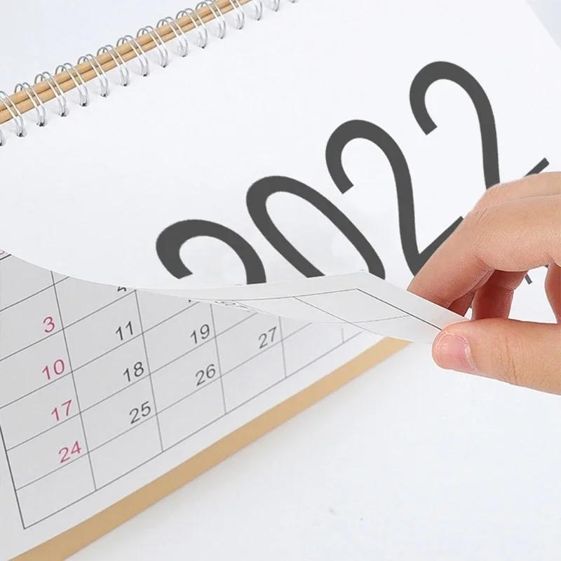 English Daily Monthly Yearly Planner Schedule Agenda Organizer 2022 Simple Desktop Calendar for Home Office