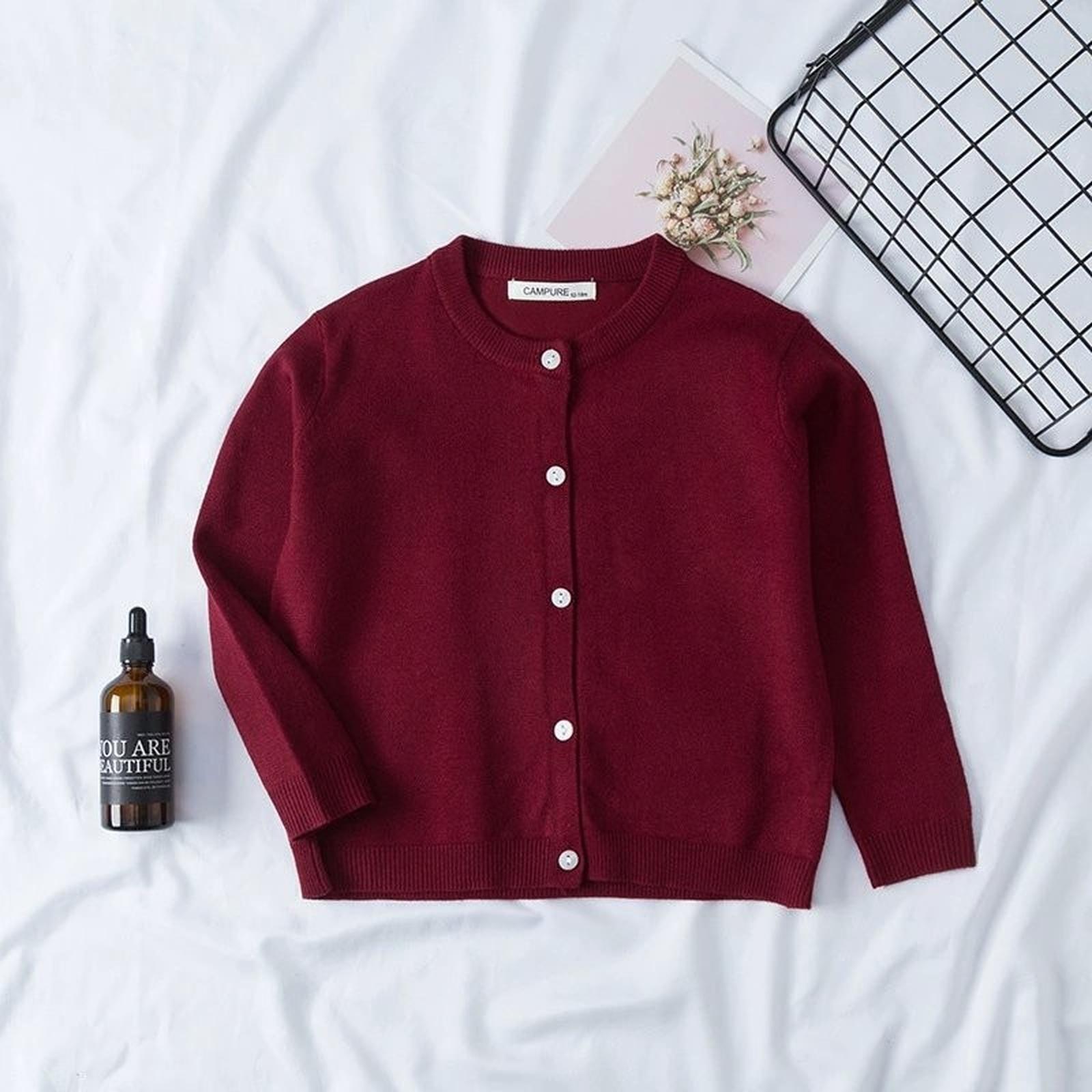 

Стильный повседневный кардиган для девочек 90 винный