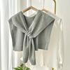 Dongdaemun Korean-Style Knitted Crossover Cape: Double-Sided High-End Shawl & Square Scarf for Spring/Summer
