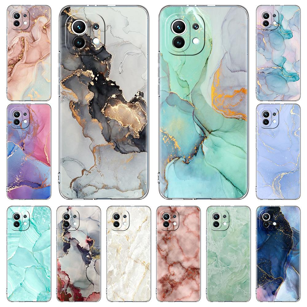 Marble For Poco X5 X3 NFC F5 F4 F3 M3 Clear Phone Case For Xiaomi 12T 12 13 Lite 11 Ultra Mi 10T 5G 11X Pro 11T Silicone Cover