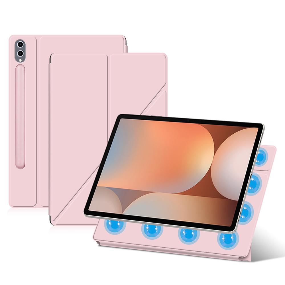 

For Samsung Galaxy Tab S10+/S9+ Case Origami Stand PU Leather Magnetic Tablet Cover F