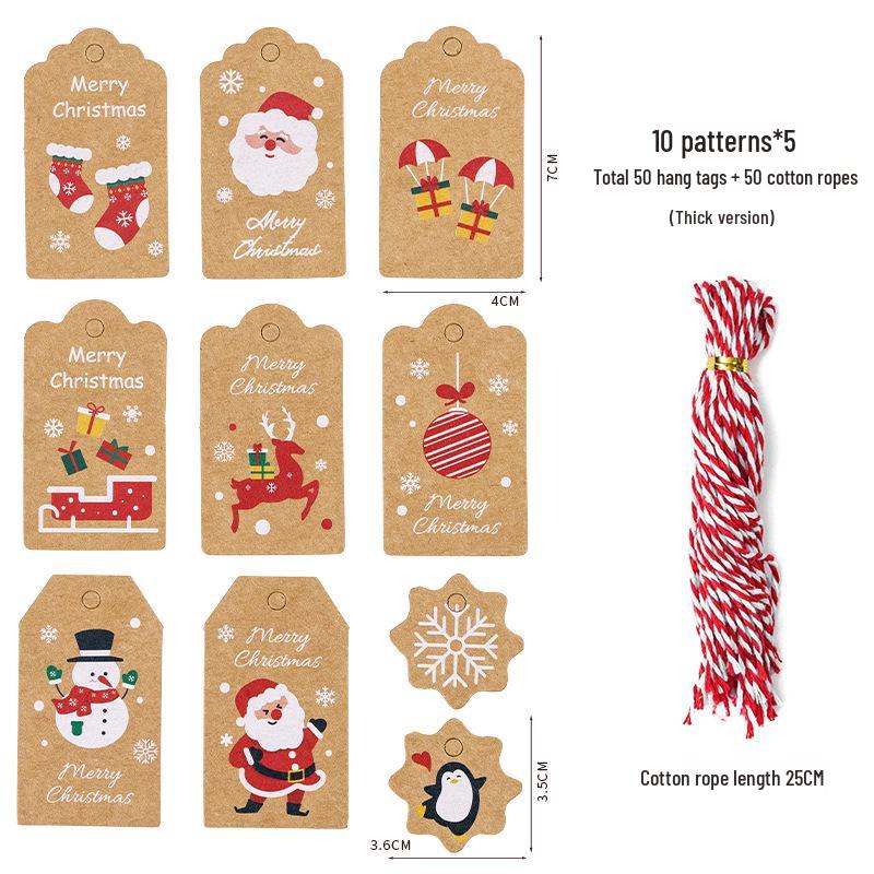 Thickened Santa Claus Christmas Hang Tags - Gift Decoration Cards