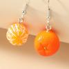 1 Pair for Creative Statement Dangle Fruit Earrings Fashion Cute Orange Fruit Earrings Jewelry Gifts for Women Girls