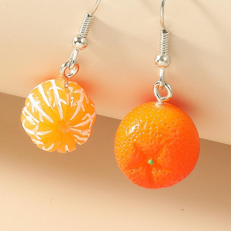 1 Pair for Creative Statement Dangle Fruit Earrings Fashion Cute Orange Fruit Earrings Jewelry Gifts for Women Girls