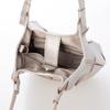 Peaks Peak Cowhide Patchwork Tote Size S Silver 2-Way Bag, (30-00-00001), Women's