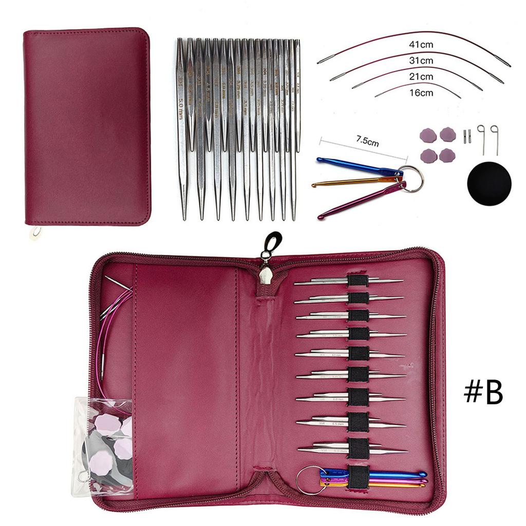 Multifunctional Circular Knitting Needles Set Interchangeable Crochet Needles Stainless Steel Knitting Needles Set