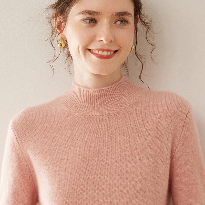 Women's Half-High Collar Thickened Cashmere Sweater - Autumn/Winter Style