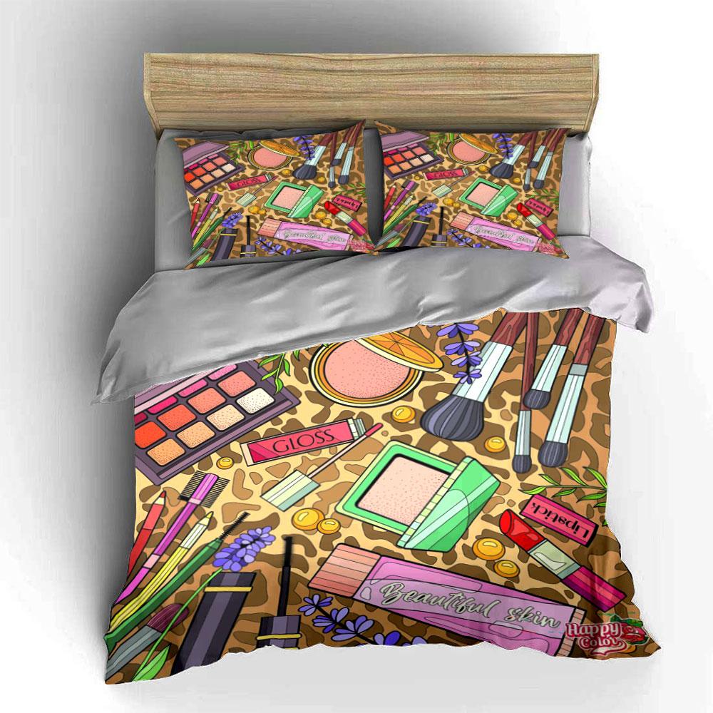 Makeup Essentials Set for Beauty Soft Skin-Friendly Bedding Set Includes 1 Duvet Cover And 2 Pillowcase Gift