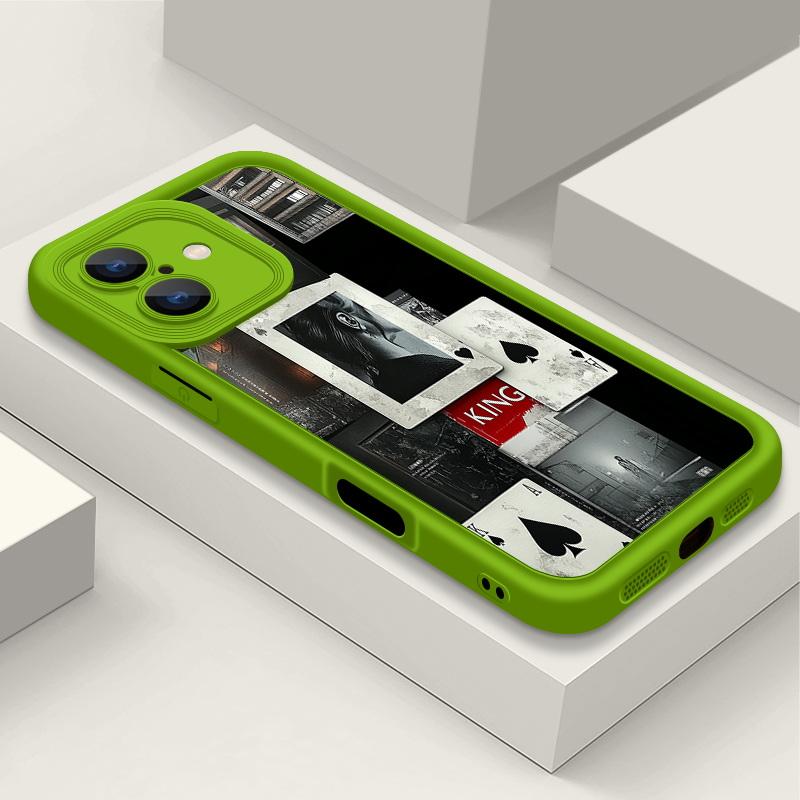 Мягкий силиконовый чехол с рисунком туза пик для iPhone 16 Pro Max 15 Plus 14 13 Pro 12 — фото 17