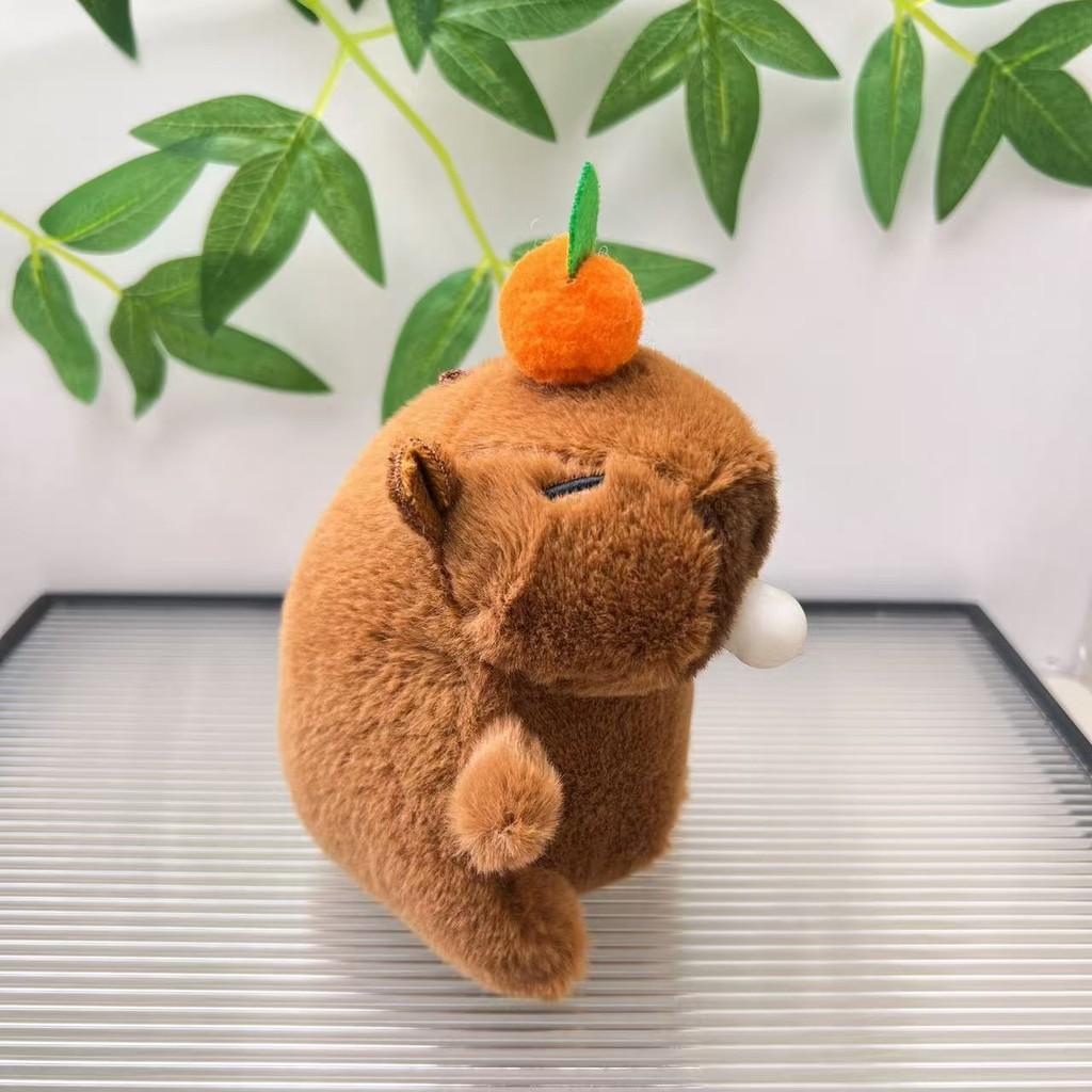Brown Charming And Pink Capybara Plush Doll Bubble Blowing Keychain For Kids