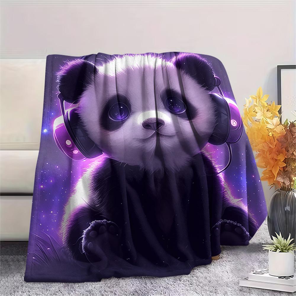 Panda Print Flannel Blanket, High quality Comfortable for All Seasons, Home Decor, Warmth and Comfort, Perfect for Christmas Gifts
