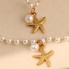 Seashells Style Starfish Pearls Necklace Bracelet Stainless Steel Adjustable Jewelry Gift for Beach Lovers