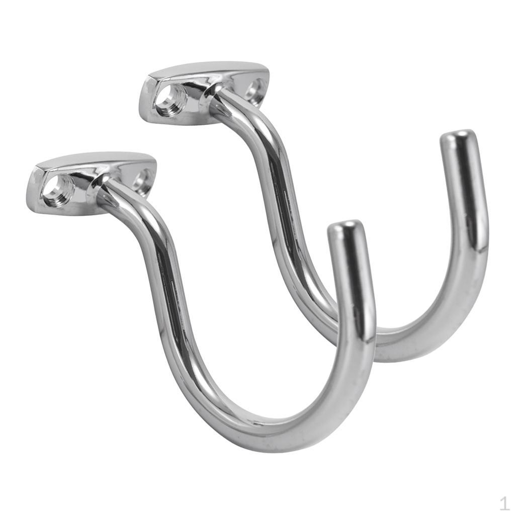 2 Pack Chrome Hooks Hanger for Billiard Pool Cue Tack Holder Clip Silver