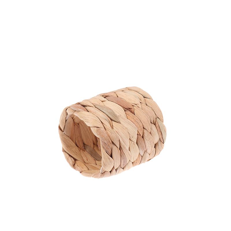 6Pcs Rural Style Napkin Rings Natural Water Hyacinth Grass Hand-Woven Napkin Rings For Table Decor Napkin Holder Buckles