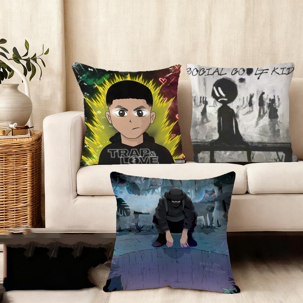 Cushion Cover Silky Short Plush Home Sofa Cushion Cover - Invisible Zipper Home Decoration Rapper B-BENY JR