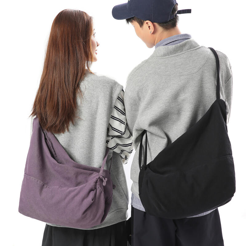 Vintage Canvas Large Capacity Crossbody Bag Men's Lightweight Shoulder Bag Women's Sports Bag