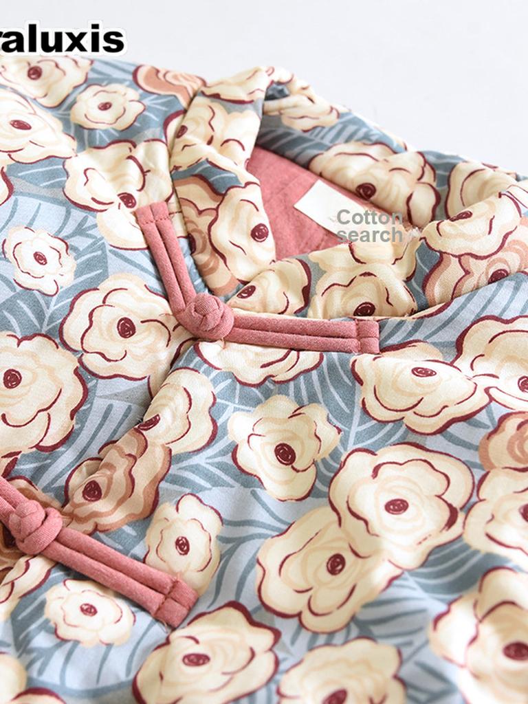 Handmade Pure Cotton Floral Winter Fleece Jacket Women's Chinese Style Retro Thick Outerwear New Arrival