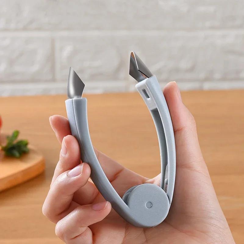 1PC Stainless Steel Pineapple Eye Peeler Knife Pointed Strawberry Seed Remover Clip Cutter Tweezers Fruit kichen accessories