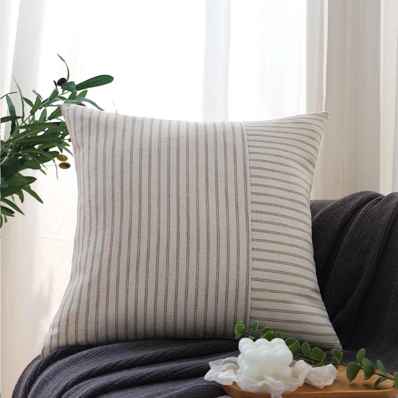 Striped Stitching Pillowcase Cushion Home Decoration Pillowcase Ins Style Decorative Pillowcase