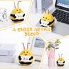 Positive Crochet Bee Doll with Encouraging Card Emotional Support Handmade Knitting Big Butt Bee Animal Room Decoration Ornament