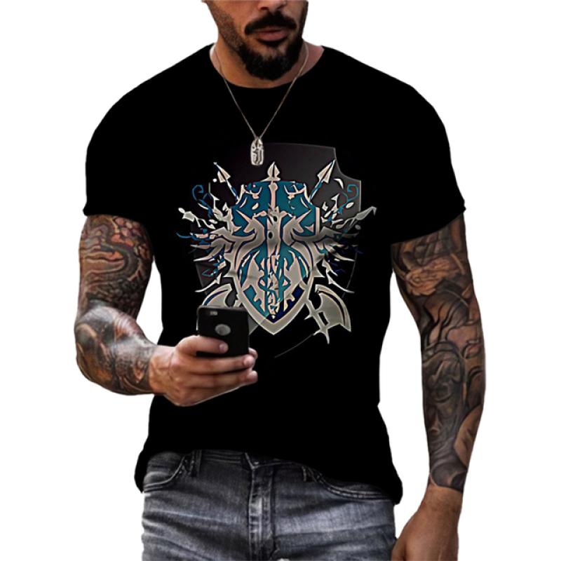 Letní móda Cool originální pánská trička 3D potištěná osobnost Street Style Trička s krátkým rukávem Trend Neformální tričko nadměrné velikosti