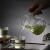 Tea Ceremony Tea Mug 400ml Wooden Hndle Heat-resistant Glass Fair Cup with Crescent Filter Tea Maker Kung Fu Tea Set Accessories