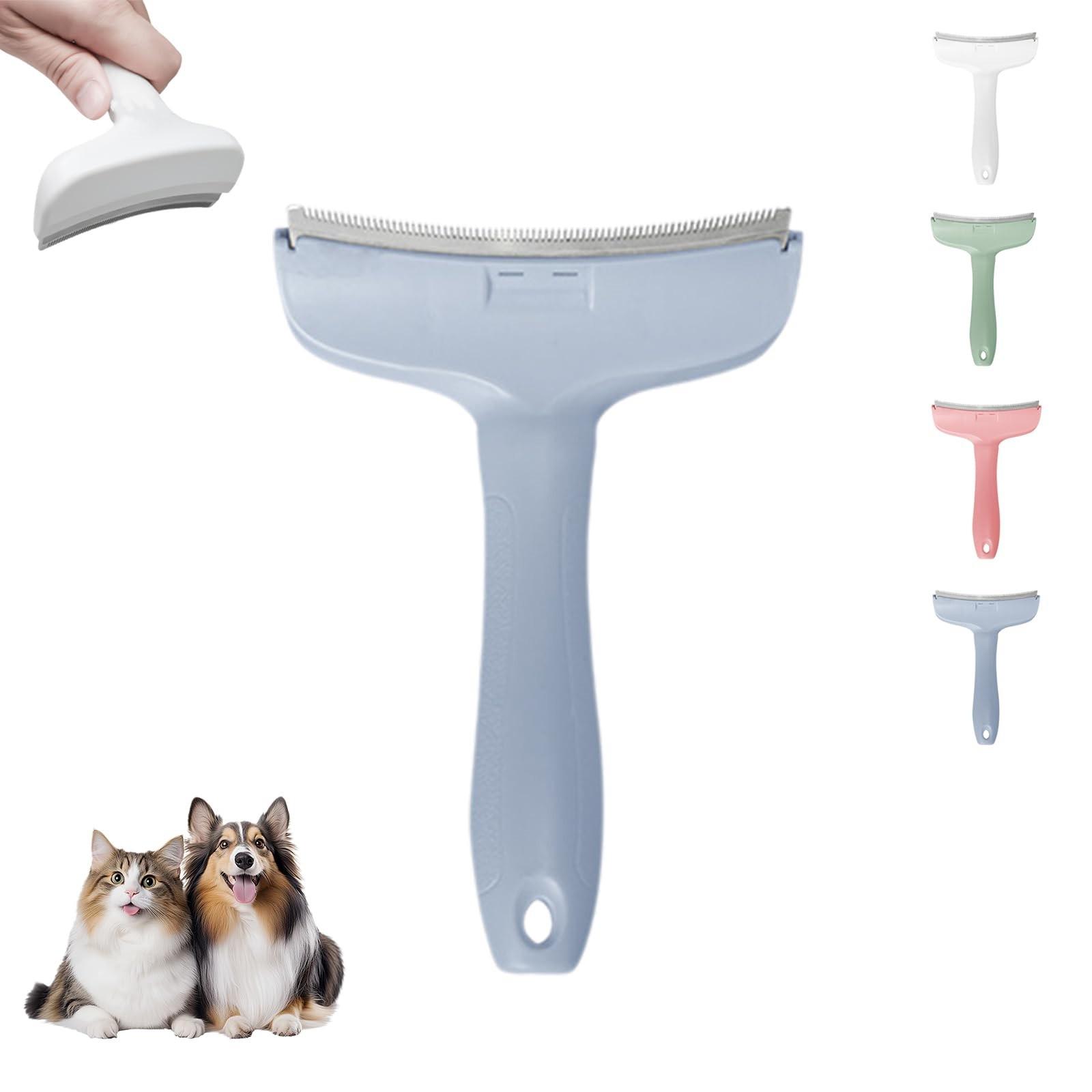 

Новая расческа от блох для кошек и собак, щетка для груминга, V-образные зубья для линьки, мягкое вычесывание, эргономичная ручка One Size синий