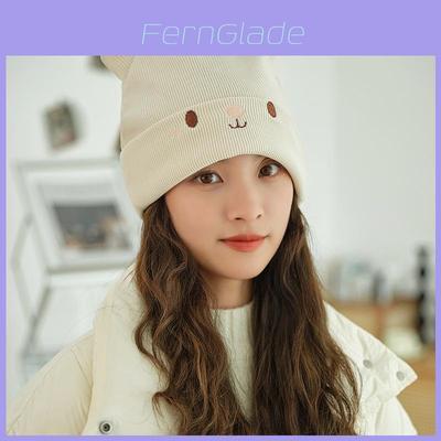 Knit Beanie Hat For Women With Letter Embroidery Warm Windproof Fall Winter Fashion For Casual Wear