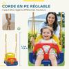 Children's Swing Seat, 3-in-1 Convertible, Removable Backrest, T-Bar, Adjustable Height