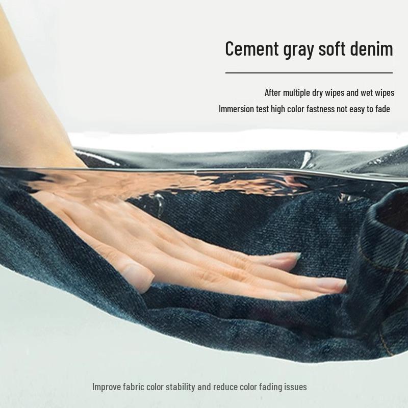 Women's High Waist Slimming Cement Gray Jeans - 2025 Spring/Autumn Collection, Pear-Shaped Fit, Straight & Narrow Leg